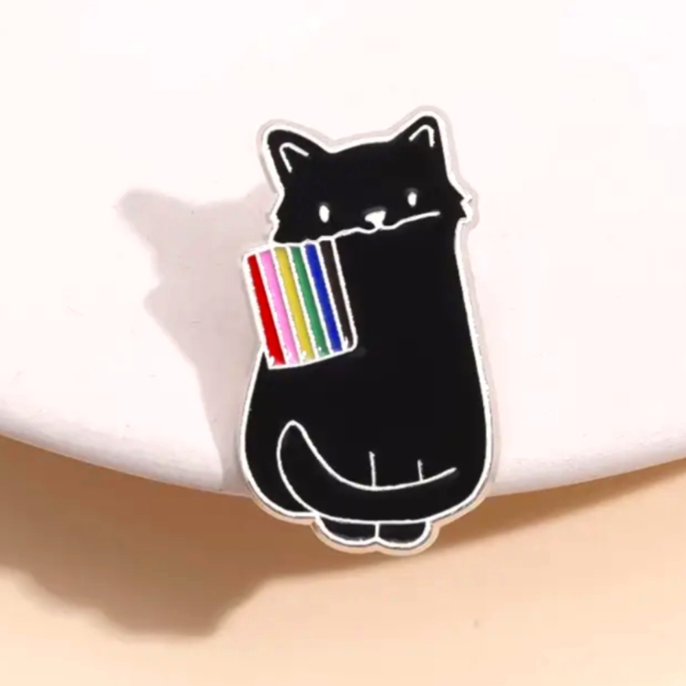 🌈Pin--Black Rainbow Cat